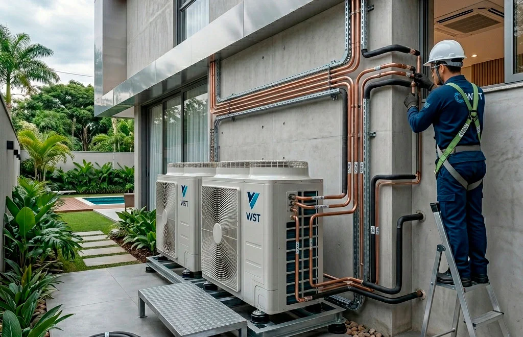 Instalação residencial de ar condicionado pela WST em Curitiba